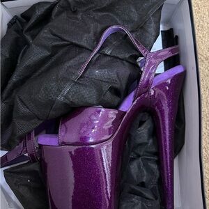 Pleaser Shiny Purple Platform Heels